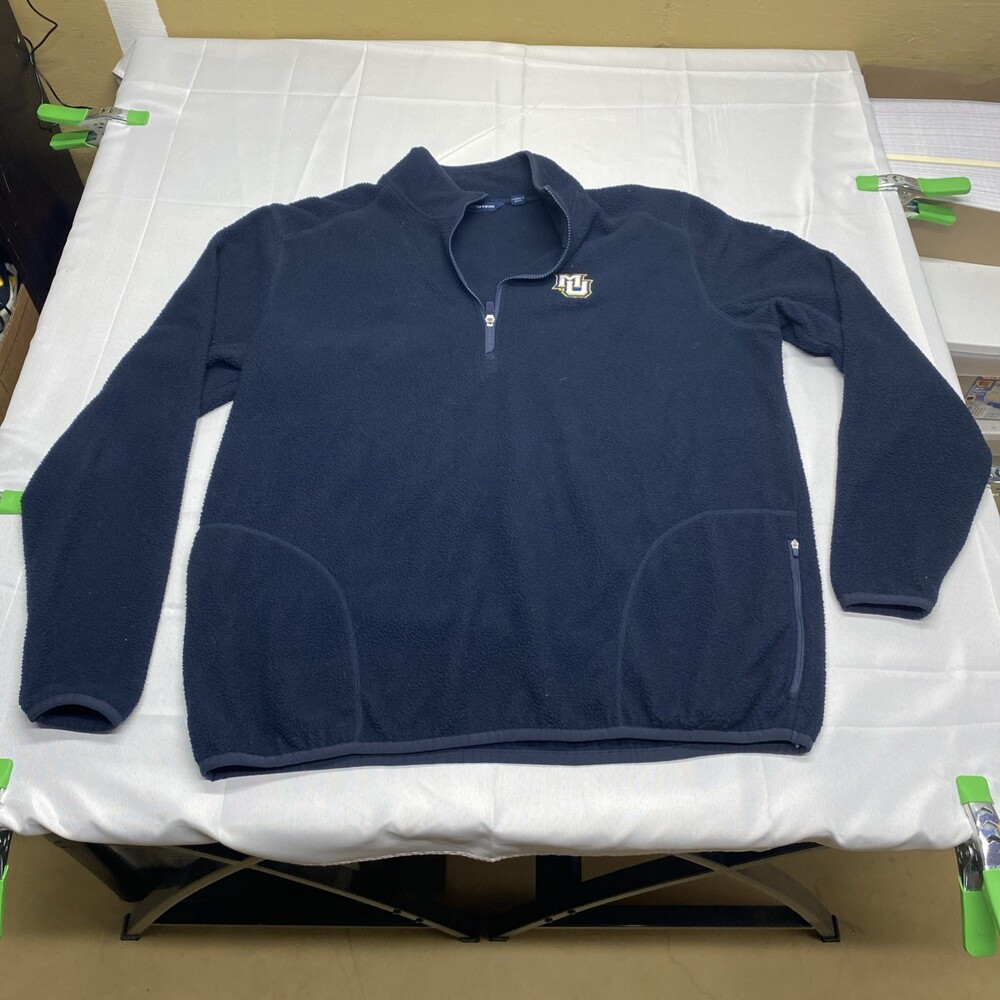 Cutter & Buck Marquette Golden Eagles Navy Quarter-Zip Fleece Pullover! SZ 2XT